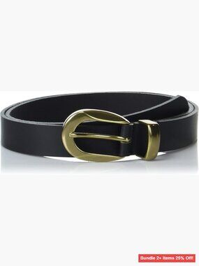 Large Genuine Leather Belt with Harness Buckle, 1 Inch Wide